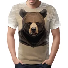 Camiseta Camisa Urso Marrom Face Animais Estampa T-shirt 2