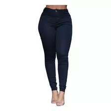 Calça Jeans Feminina Skinny Cintura Alta Color Azul Marinho