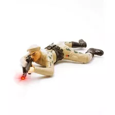 Boneco Soldado De Guerra Militar Rasteja Sozinho Atira Luz