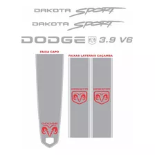 Kit Completo Adesivos Compatível Dodge Dakota Sport 3.9 V6 