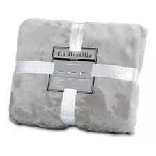 Frazada La Bastilla Colors Flannel Color Gris Perla Con Diseño Liso De 280cm X 240cm