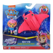 Boneco Patrulha Canina Skye Com Raia Manta Aqua Pups Sunny