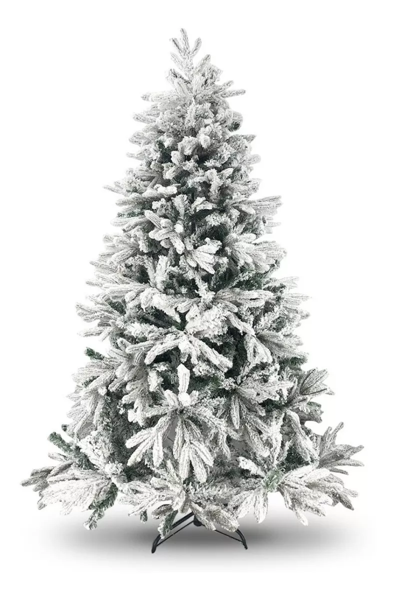 Árbol Navidad Nevado Frondoso 1,80mts 650 Ramas Decoración 