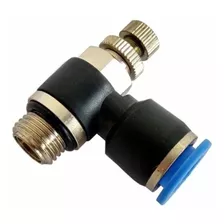 2 Reguladoras De Fluxo Pneumáticas Tubo Ø8mm X Rosca 1/4 Bsp