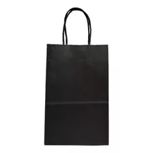 Bolsa De Papel Negra 22x13x8cm, 120gr, Pack De 50 Unidades.