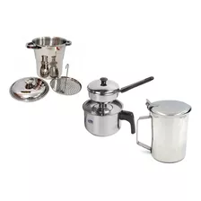 Kit 3 Peças Em Aço Inoxidável Para Cozinha Super Oferta