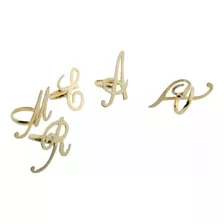 Anillo De Letra Oro Laminado De Oro 18k Bisutería 1 Pz+envio