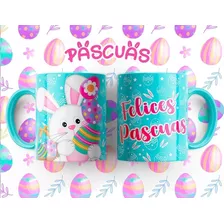 Plantillas Sublimación Tazas - Conejio De Pascua Vol.5