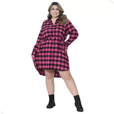 Vestido Chemise Plus Size Xadrez Festa Junina São João