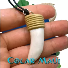 Colar Dente Branco Tubarão Maui/ Moana +brinde