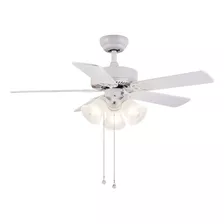 Ventilador Techo P/ 3 Luces E27 Tulipa Vidrio Airmax Blanco