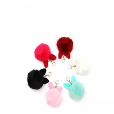 Llavero Pompom Bola Peluche Conejo Decorativo Para Bolso. 