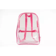 Mochila Transparente Feminina Pink Pvc Resistente