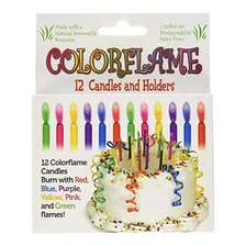 Velas De Cumpleaños Con Llama De Colores (12 Unidades)