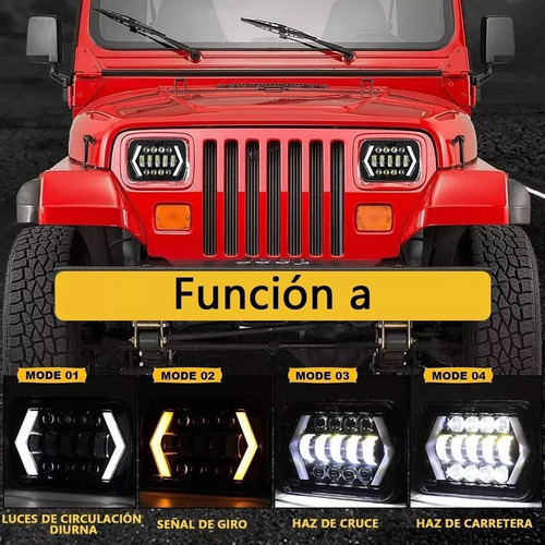 Par Faros Led 5x7 7 Pulgadas Con Arrow Lights Jeep Toyota Foto 3