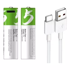 Kit 2 Pilhas Aa Recarregável Diretamente Nela Usb C Infinita