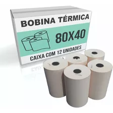 Bobina Térmica Para Impressora Fiscal 80x40 Sat Pdv Cx C/ 12 Cor Palha