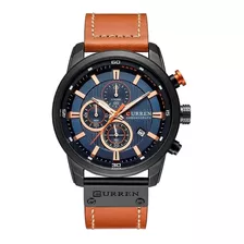 Reloj Curren Hombre Cronografo Fechador Correa De Piel