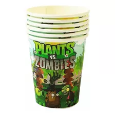 Pack 10 Vasos Plantas Vs Zombie Decoracion Cumpleaños