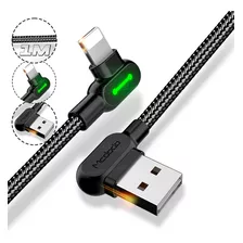 Cabo Carregador Usb 1m Otg P/ iPhone Led Lightning 1 Metro