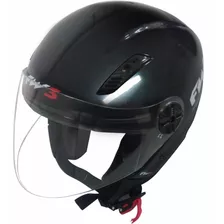 Capacete Moto Aberto X Open Classic Premium Cor Preto Brilhante 60