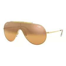 Anteojos De Sol Ray-ban Wings Standard Con Marco De Metal Color Polished Gold, Lente Orange/silver De Poliamida Degradada/espejada, Varilla Polished Gold De Metal - Rb3597