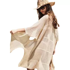 Saco Kimono De Hilo De Algodón Mujer Playa Verano Hermoso