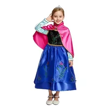 Vestido Fantasia Infantil Frozen Princesa Anna Luxo + Capa