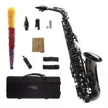 Saxofón Alto Negro Niquelado Cora By L. America + Accesorios