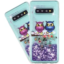 Funda Para Galaxy S10 Plus, Brillante/celeste/silicona