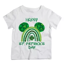 Camiseta Infantil Orelhas Mickey St Patricks Day