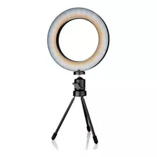 Ring Light 16cm Com Tripé De Mesa E Controle Ring Fill Light