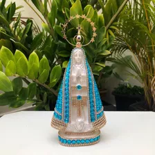 Nossa Senhora Aparecida Pedrinha Coroa Folheada 23cm 