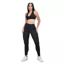 Conjunto Academia Legging E Top Cirrê Zig Zag 3d Premium