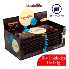 Chocolates Laciella Zero Açúcar 70% Cacau 80g - Caixa - 12un