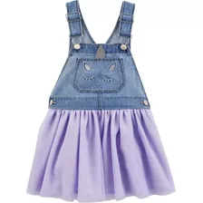 Jadineira Salopete Oshkosh Carters Jeans Com Saia Tutu Lilas