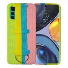 Funda Silicon Pastel Grap Con Correa Para Moto G22