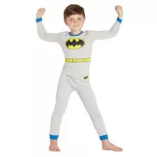 Dc Comics Big Boys Batman Disfraz Pijama Conjunto, Gris, 8