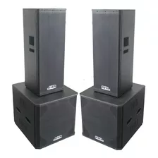 Kit Ativo 2 X 12 Ti + Sub 18 4 Caixas 5000w Top5002