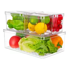 Moretoes Organizador De Refrigerador Con Tapa, Juego De 5 Cu