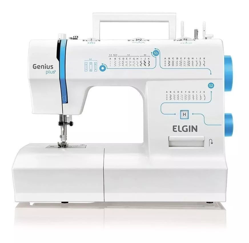 Máquina De Costura Reta Elgin Genius Plus+ Jx-4035 Portátil Branca 127v