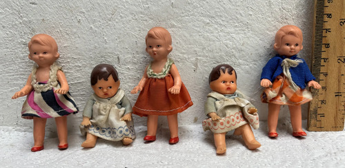Vintage Colección De Muñequitas Vinil 8 Cm 60s