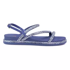 Sandália Flatform Feminina Com Strass Anatômica Confortável