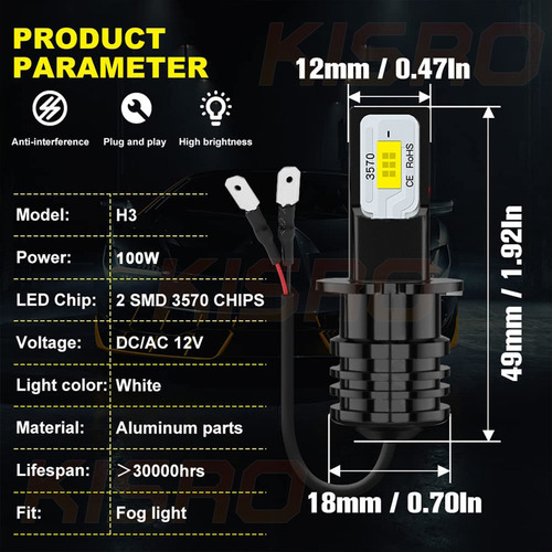 H3 9007 Kit De Focos Led Para Mitsubishi Lancer 2004-2007 Foto 8