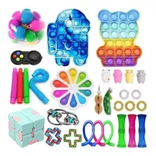 Kit De Brinquedos Anti Stress Fidget Toys P/ Adultos 32 Pcs