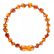 Pulseira De Âmbar Infantil Baroque Cognac 14cm - Baby Care