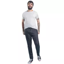 Calça Masculina Skinny Social Sarja Básica Casual