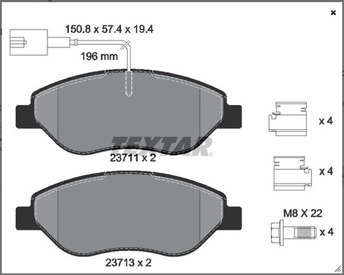 Balatas Delanteras Alfa Romeo Mito 2009-2018 Textar  Foto 3