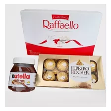 Kit 3 Unidades Chocolate Raffaello Ferrero Rocher E Nutella