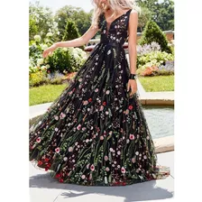 Elegante Y Romántico Estampado De Flores Vestido/noche D